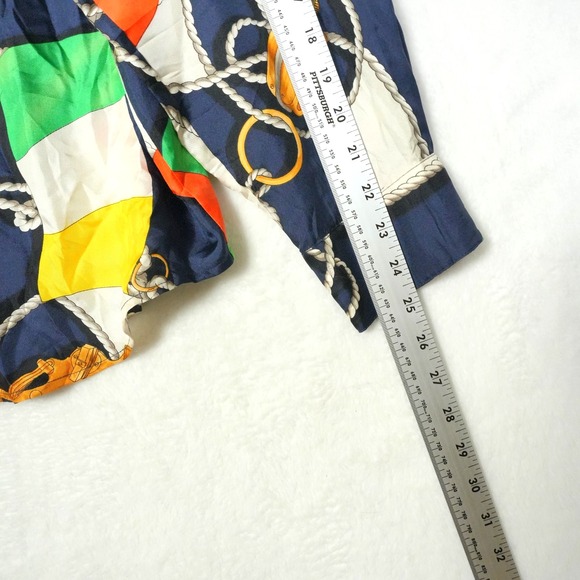 Lauren Ralph Lauren 100% Blouse Women's 16W Plus Blue‎ Red Anchor Nautical Yacht - Picture 5 of 6